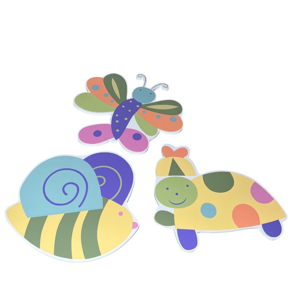 Kids Line Whirligig Jenny Faw Wall Hanging Decor Lot Turtle Butterfly Bee